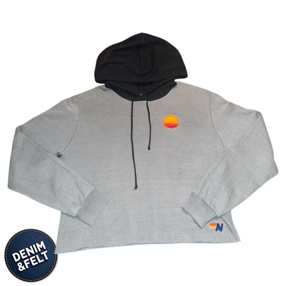 Aviator Nation Gray Hoodie with Black Hood - Picture 4 of 13